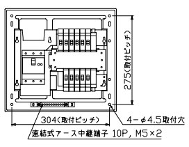 YAG36102集積回路2 十パール製作 住みか用分電盤(扉なし、IH・エコキュート(1次送ること)、10+2、60A)