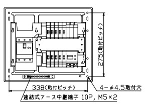 YAG36103T2 十パール製作 太陽の光発生用分電盤(扉なし、見せびらかす・半埋込形、10+3、60A)