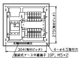YAG3612 拾パール産業 住み家用分電盤(扉なし、見せびらかす・半埋込形、12+0、60A)