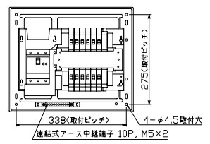 YAG36122 拾パール産業 住み家用分電盤(扉なし、見せびらかす・半埋込形、12+2、60A)