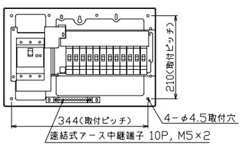 YAG3612S 拾パール産業 住み家用分電盤(扉なし、横一列手合い、単3、12+0、60A)