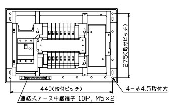 YAG36142P テンパール工業 住宅用分電盤(扉なし、付属機器取付スペース付、14+2、60A)