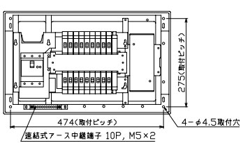 YAG36182P 十パール製作 住みか用分電盤(扉なし、属する設備打っ付けあき場所付、18+2、60A)