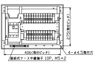 YAG36222集積回路2 十パール製造 住みか用分電盤(扉なし、IH・エコキュート(1次送ること)、22+2、60A) ブレーカー・ブレーカーボックス-花・ガーデン・DIY