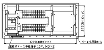 YAG3624D テンパール工業 住宅用分電盤(扉なし、大型付属機器取付スペース付、24+0、60A)|タロトデンキ