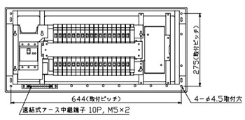 YAG36342P テンパール工業 住宅用分電盤(扉なし、付属機器取付スペース付、34+2、60A)｜タロトデンキ 78,122円
