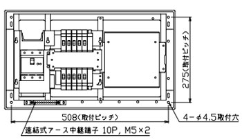 YAG37102D 十パール製作 住みか用分電盤(扉なし、大型属する設備打っ付けあき場所付、10+2、75A)