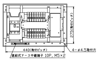YAG3716P 十パール製作 住みか用分電盤(扉なし、属する設備打っ付けあき場所付、16+0、75A)