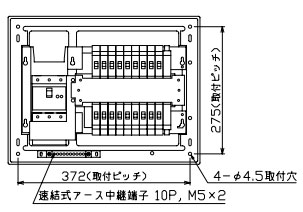YAG37172IA2 十パール製作 住みか用分電盤(扉なし、IH・エコキュート(2次送ること)、17+2、75A)