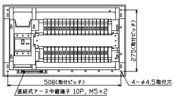 YAG37342 テンパール工業 住宅用分電盤(扉なし、露出・半埋込形、34+2、75A)｜タロトデンキ