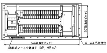 YAG3736P テンパール工業 住宅用分電盤(扉なし、付属機器取付スペース付、36+0、75A)｜タロトデンキ 52,621円