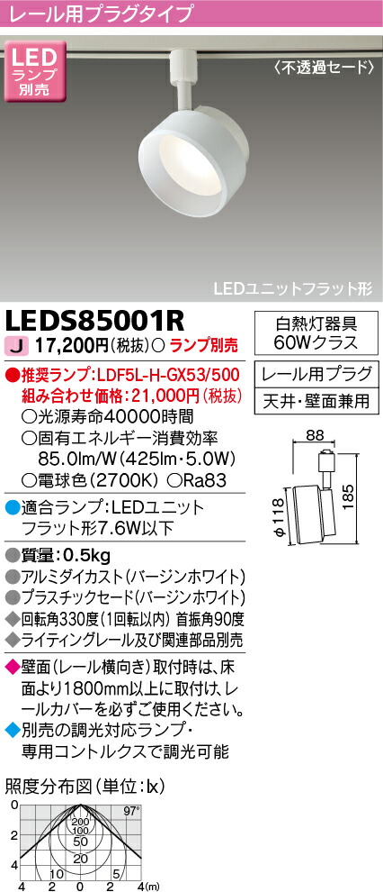 LEDS85001R 東芝 LEDスポットライト(ライティングレール用)
