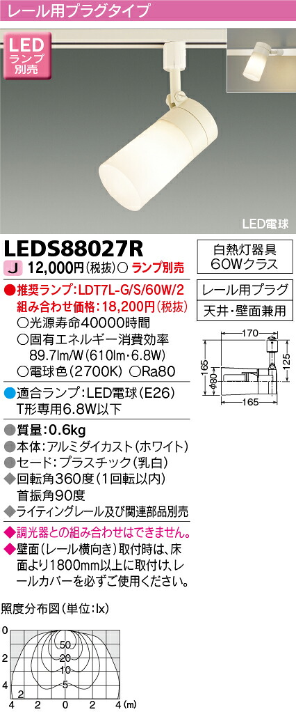 LEDS88027R 東芝 LEDスポットライト(ライティングレール用)