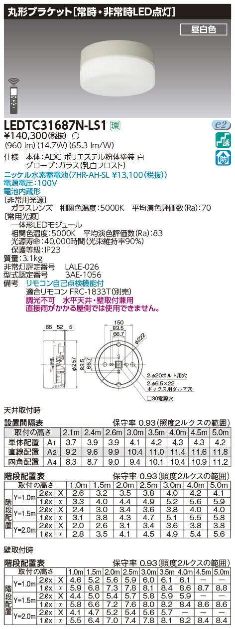 直営店 LEDTS-41386M-LS9 東芝 非常用LEDベースライト 防湿 防雨 逆