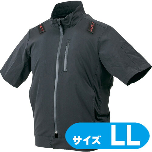 33700815 ハラダ EX.WORKERS E/F御召しもの半袖上衣AS 黒いこと 2L