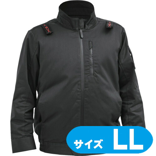 33700835 ハラダ EX.WORKERS E/F御召しもの長袖上衣AS 黒いこと 2L