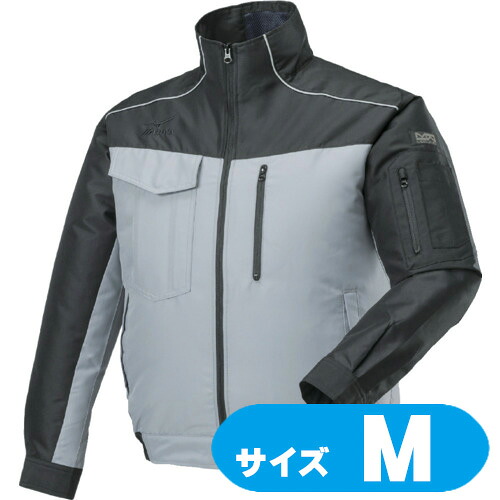 F2JP919093M ミズノ エアリージャケットTOUGH 黒いこと×アロイグレー M