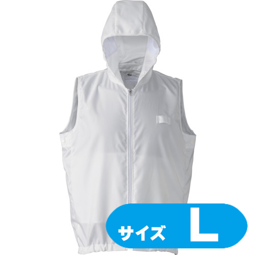 PK2901WL GOLDWIN 空調設備服 ボンネット付き添い人アウターベスト 白 L【クランク一揃いの道具別売】