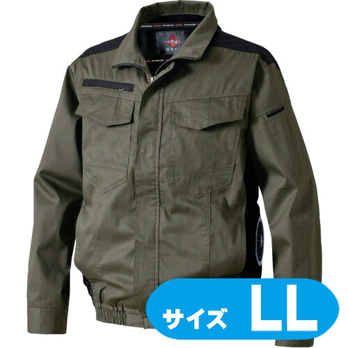 V4212LL38 HONO 難燃側面気違い長袖上衣 LL カーキ【気違い・乾電池書き割り別売】