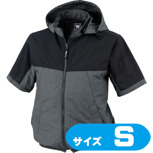XE98026990S XEBEC 空調設備服半袖上衣 XE98026-990-S 杢黒いこと【愛読者・乾電池・有線テレビ別売】