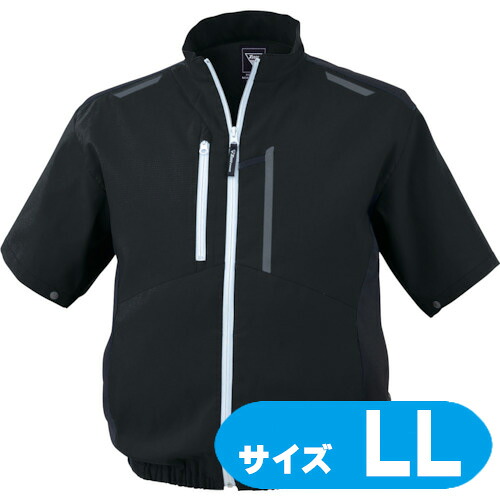 XE9802790LL XEBEC 冷房装置服制電半袖上衣 XE98027-90-LL 黒色【気違い・乾電池・有線テレビ別売】