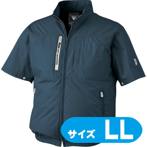 XE9803419LL XEBEC 冷房装置服半袖上衣 XE98034-19-LL ディープネイビー【気違い・乾電池・有線テレビ別売】