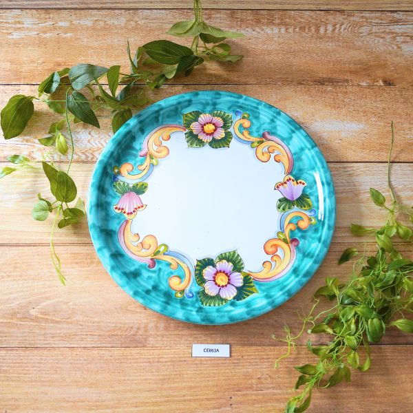 イタリア製　陶器製バラカゴ　ブルー　未使用　大 Sango 三郷陶器 カップ＆ソーサー 青い花柄 未使用品（ム5620