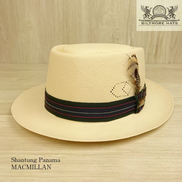 即発送可能】 ビルトモア シャンタン パナマ ハット ポークパイ 春夏 帽子 BILTMORE MACMILLAN shuntung panama hat  ストローハット メンズ レディース ユニセックス 麦わら帽子 パナマハット つば広 100周年記念 USA 数量限定 ハットボックス 耐水 UVカット  カラー ...