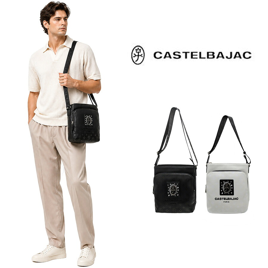 CASTELBAJAC フルール 縦型ショルダーバッグ 曲がった掛け 曲がった掛け御徒面子 普段使い走り 使い分かりやすい メンズ レディース 男女兼用 差し上げ物 差し上げ物 黒いこと 042122