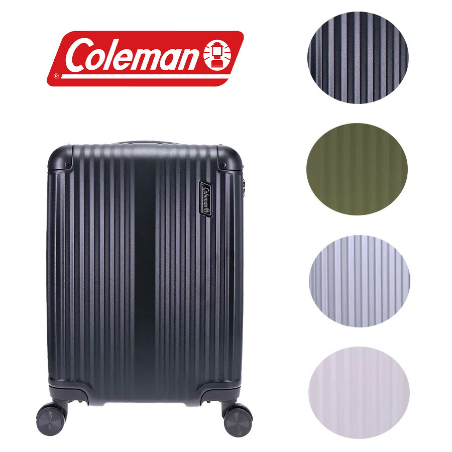 【Coleman】 14-69 PC100 キャリー 38-46L スーツケース 拡張機能付き ダブルホイール ユニセックス 出張 宿泊 旅行 大容量 ジッパータイプ プレゼント ブラック|Tasche Jack