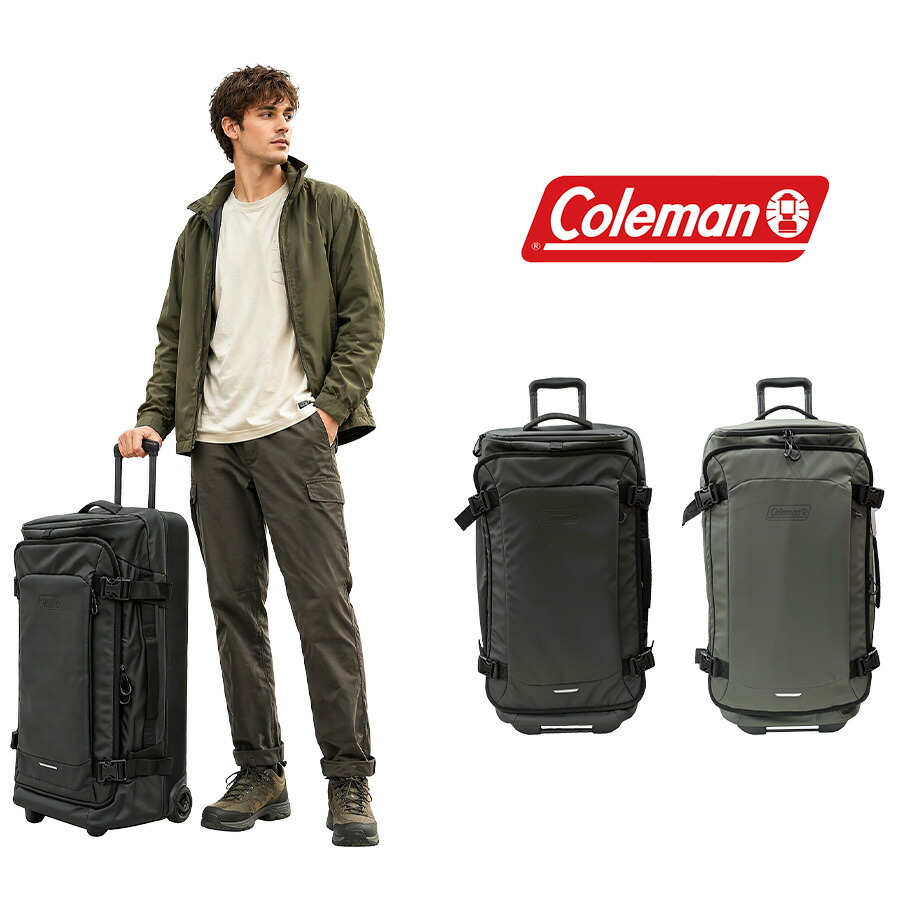 Coleman 豆の町持ちはこび キャリーバッグ 80L 大静電容量 一時滞在 旅する 使い分かりやすい 分かりやすい アウトドア メンズ レディース 差し上げ物 差し上げ物 黒いこと 60011