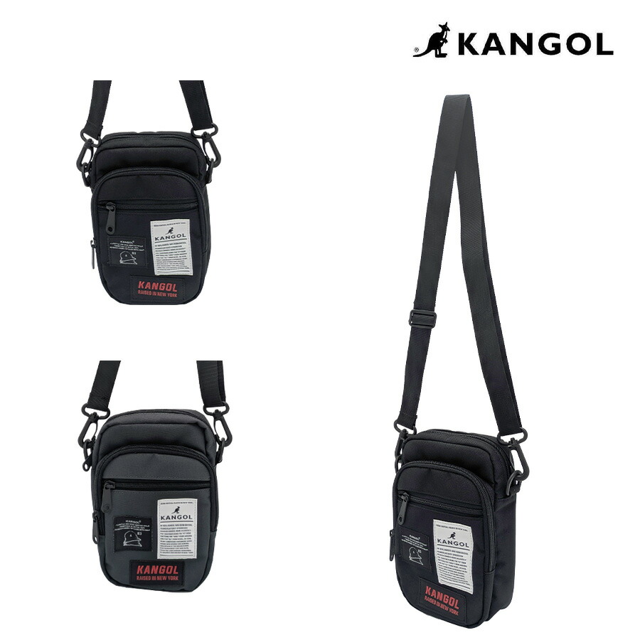 【クリックポスト/時間指定不可】【KANGOL】250-3500 縦型ショルダーバッグ 斜め掛け 使いやすい コンパクト シンプル ユニセックス プレゼント ギフト ブラック