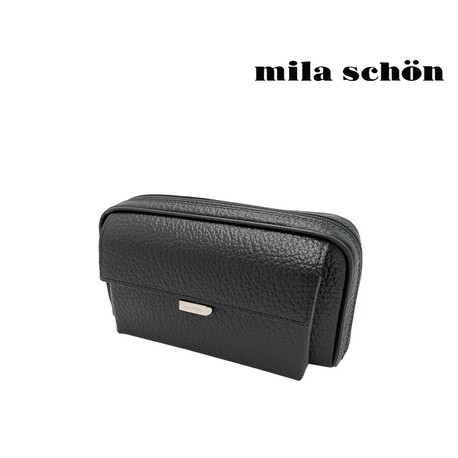 【mila schon】197214 ミラショーン ネロ クラッチバッグ セカンドバッグ 日本製 レザー 牛革 使いやすい コンパクト メンズ プレゼント ギフト ブラック