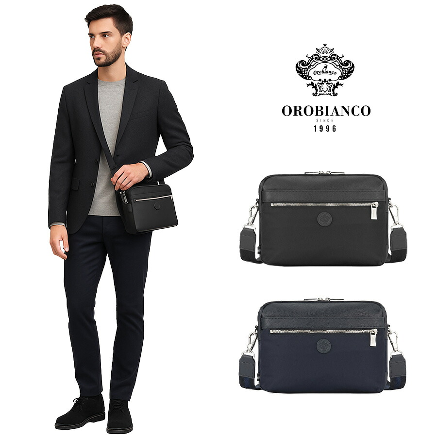 【Orobianco】92952 ソロペルテ 横型ショルダーバッグ 斜め掛け 普段使い 使いやすい 大容量 カジュアル シンプル 牛革 メンズ プレゼント ギフト ブラック 27,335円