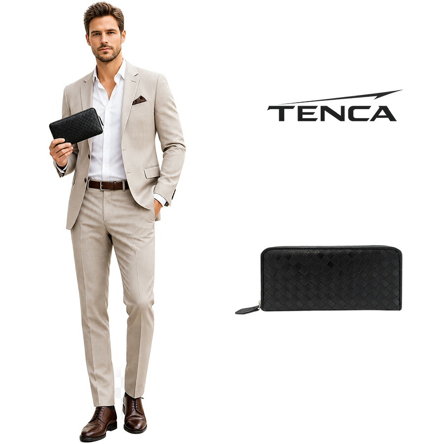 Tenca ラウンド束入れ 長紙入れ ロングウォレット 紙入れ さいふ サイフ ウォレット 普段使い走り 使い分かりやすい メンズ 父の日 差し上げ物 差し上げ物 黒いこと 799-05000