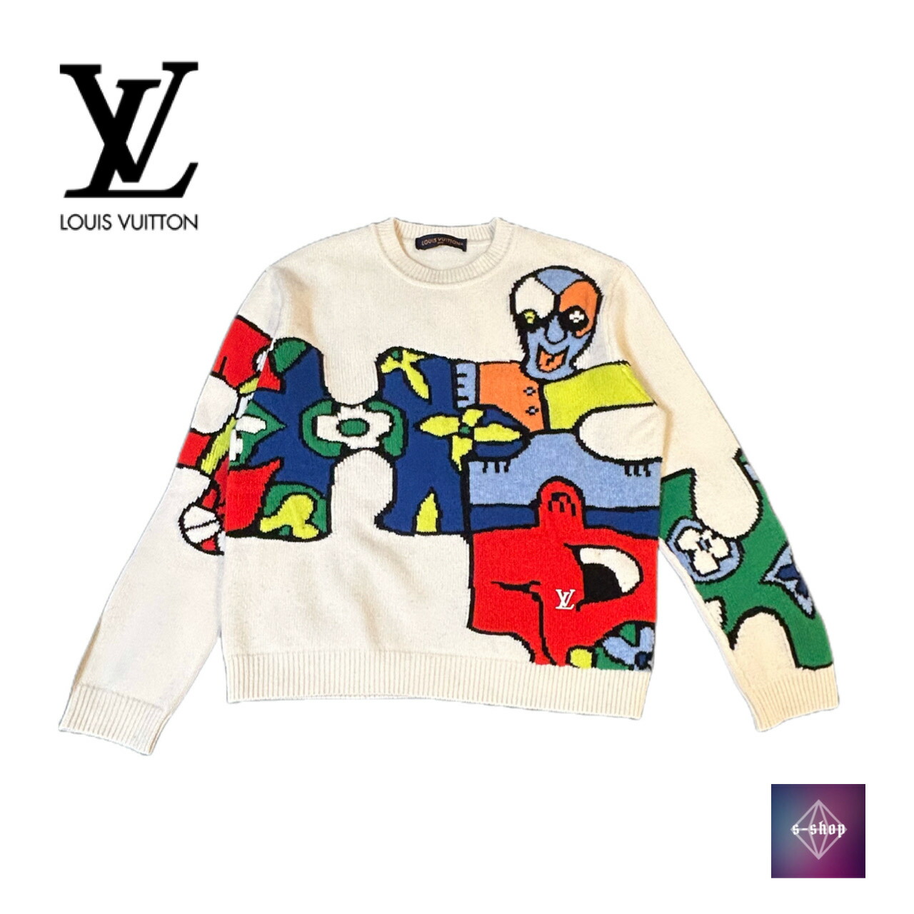 4L 稀少 新品 ルイヴィトン モノグラム スエット ニット LOUIS VUITTON】ルイヴィトン『モノグラム グラディエント 長袖