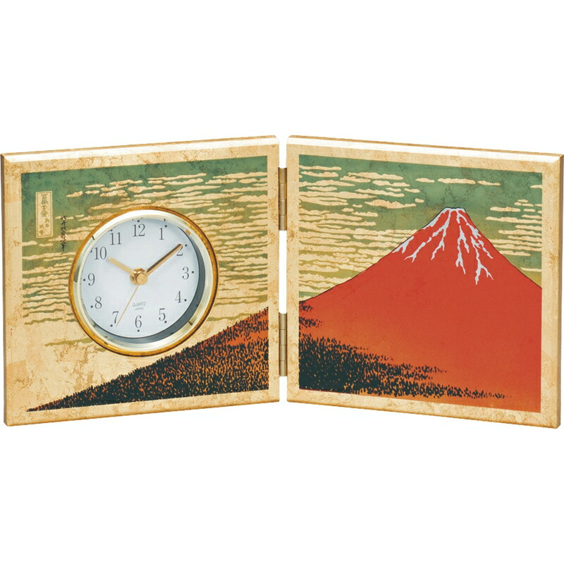 インテリア雑貨 屏風時計 金箔 赤富士 北海道から沖縄 まで 日本全国 送料無料 おしゃれ 置時計 和雑貨 インテリア小物 雑貨 屏風型 上品 Sobolewscy Pl