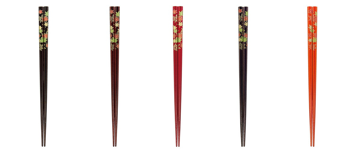 楽天市場 箸街道 日本の秋 22 5cm 箸 箸箱 カトラリー メール便対応 和風のイラスト付 カラフルカラー 塗箸 天然木 日本製 箸の産地として有名な福井県小浜市 伝統の 若狭塗 の技術で育まれた逸品は 使い込むほどに愛着が湧いてきます