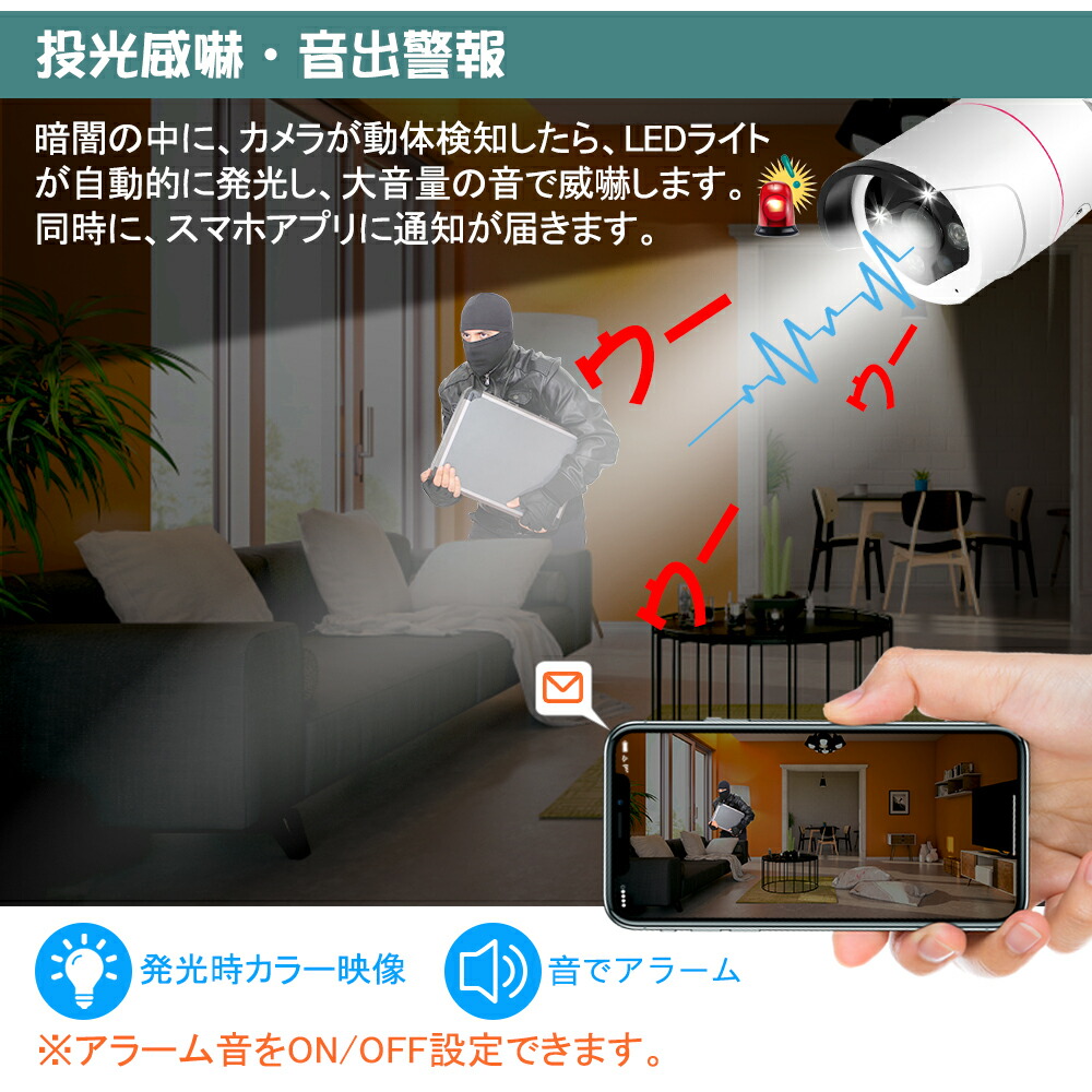 500万画素 防犯カメラ 2台 1TB HDD内蔵 レコーダーセット 屋外 屋内 ...