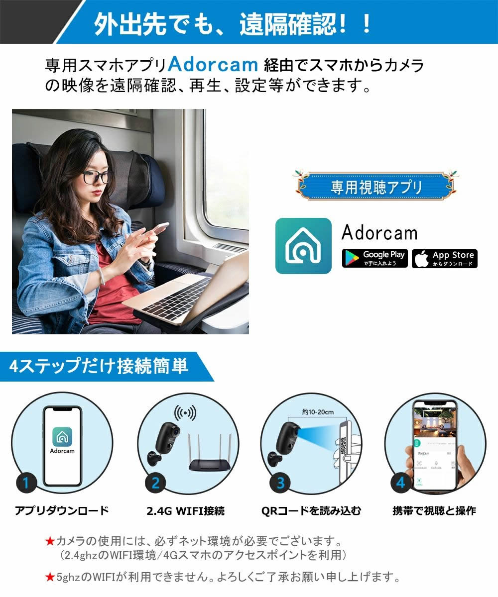 【2019年最新型・完全無線】YESKAMOネットワークカメラWi-Fiバッテリーカメラ屋外対応130°超広角音声双方向PIR人体検知ネジ止め不要角度調整可能720P100万画素小型USB充電式防犯カメラ動体検知暗視長時間待機IP65防水ワイヤレス