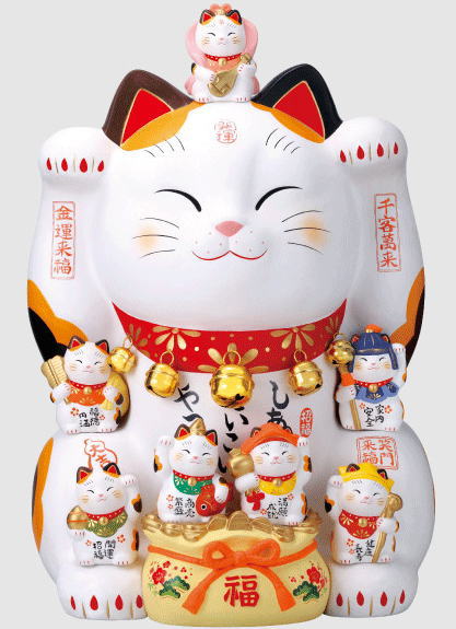 招き猫 七福神 楽天市場】【送料無料】錦彩七福神招き猫 20号 （特大サイズ60cm