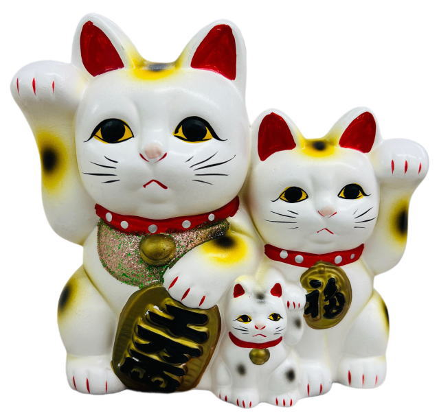 珍しい　￼ 3匹の招き猫　陶器製　黒　貯金箱　レトロ　三匹の招き猫が金運を呼ぶ 珍しい ￼ 3匹の招き猫 陶器製 黒 貯金箱 レトロ 三匹の招き猫が金運を