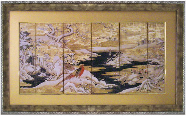 楽天市場】【送料無料】 狩野永徳 桜と孔雀 和風額 インテリアアート