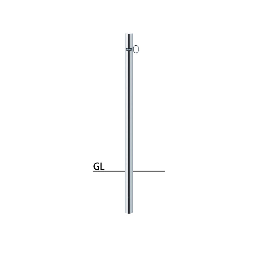 【メーカー直送：代引不可】サンポール sanpole ピラー 固定式 両フック 車止めポール 直径48.6mm H850 PA-48U-F11 (PA48UF11)【駐車場/出入口/車庫/公共施設/商業施設/公園/広場/安全用品】
