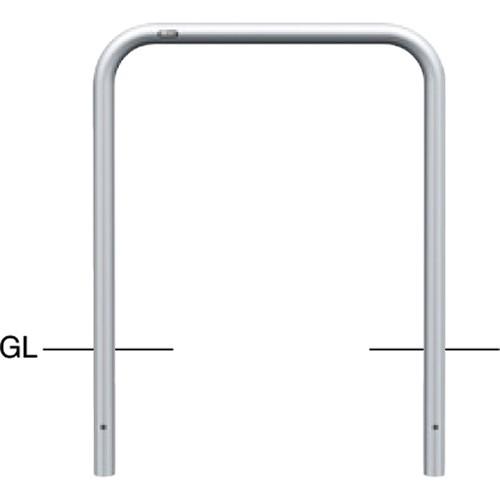 【メーカー直送：代引不可】サンポール sanpole アーチ 固定式 車止めポール 直径42.7mm W700×H650 ステンレス製 AA-42U7-650 (AA42U7650)【駐車場/出入口/車庫/公共施設/商業施設/公園/広場/安全用品】