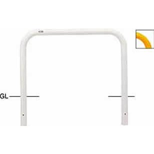 【メーカー直送:代引不可】サンポール sanpole アーチ 固定式 車止めポール 白 FAA-7U10-650(W)(FAA7U10650W)【駐車場/出入口/車庫/公共施設/商業施設/公園/広場/安全用品】