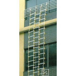 【製造業者直送品 人間宅・代引不可】八ツ矢製作(YATSUYA) 軽銀三列縄掛けはしご 非常用 駆け込み寺荷縄 8m 幅340粍 耐荷重160kg 12038