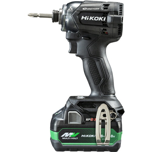 HiKOKI(ハイコーキ) 18V コードレスインパクトドライバ ストロングブラック WH18DC(2XPBZ) 蓄電池・充電器・ケース付き (WH18DC2XPBZ) ※ビット別売【DIY/電動工具】