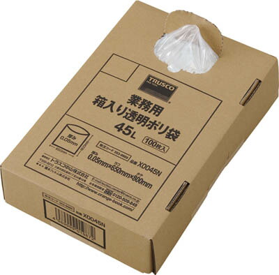 ＴＲＵＳＣＯ　業務用ポリ袋　透明・箱入り　０．０５Ｘ４５Ｌ　１００枚入 X0045N [353-9989] 【ゴミ袋】[X0045N]