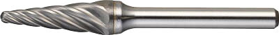 ＴＲＵＳＣＯ　超硬バー　テーパー型　Φ９．５（１４°）Ｘ刃長２７Ｘ軸６　アルミ TA7C095 [384-0930] 【超硬バー】[TA7C095]